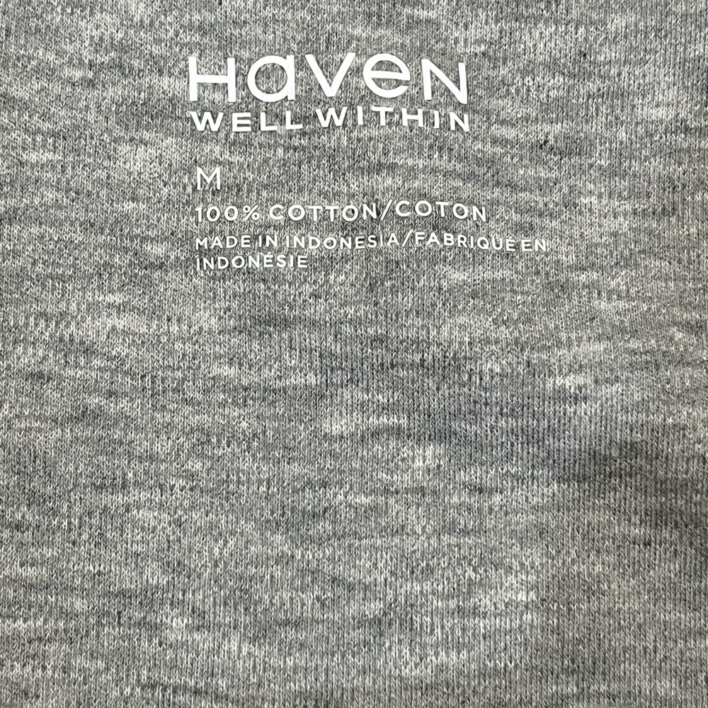 Haven Well Within Anthropologie Gray Cotton Midi Dress Size M Drawstring Waist - Picture 7 of 8